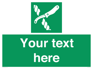 Custom sign safe condition Liferaft knife